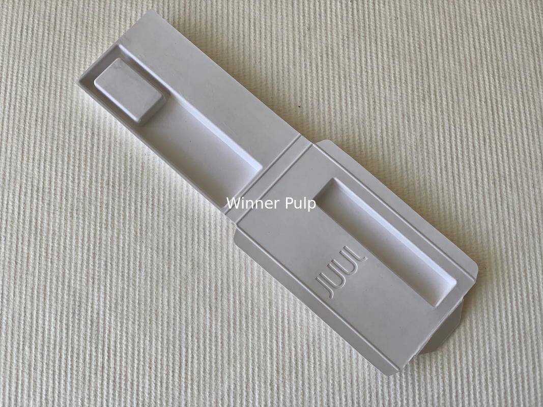 0.7mm Biodegradable Compostable Packaging Debossed Foldable Molded Pulp Tray