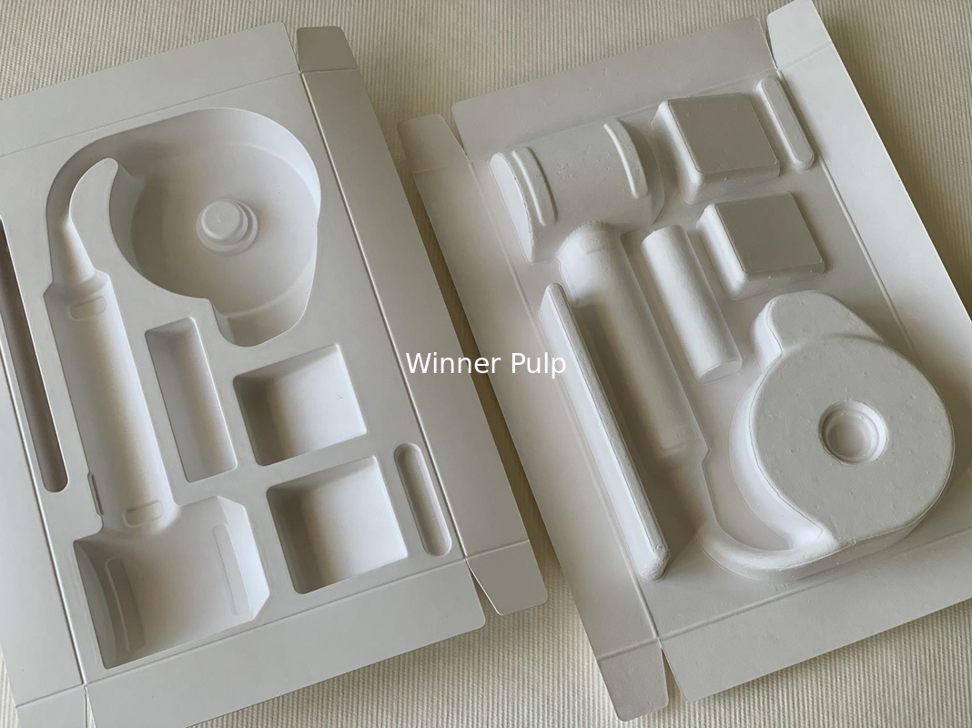 Narrow Groove Custom Sustainable Packaging Living Hinge Molded Fiber Trays 1.0mm