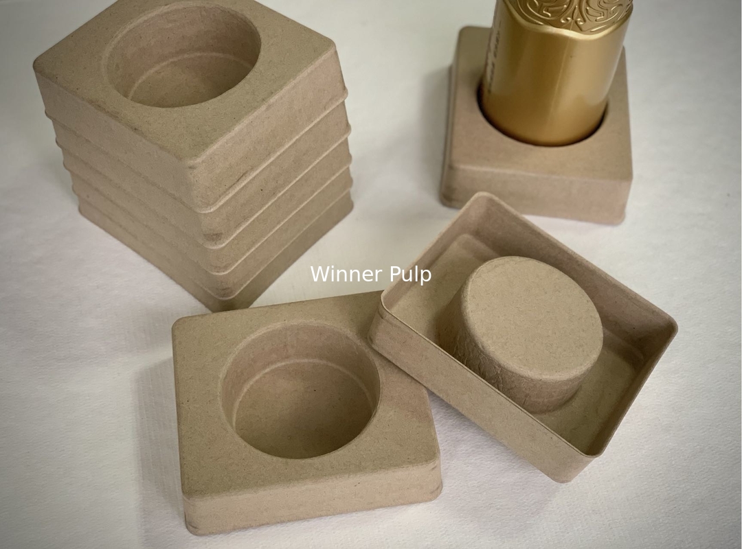 Cushioning Molded Pulp Wine Shippers Packaging Insert 100% OCC